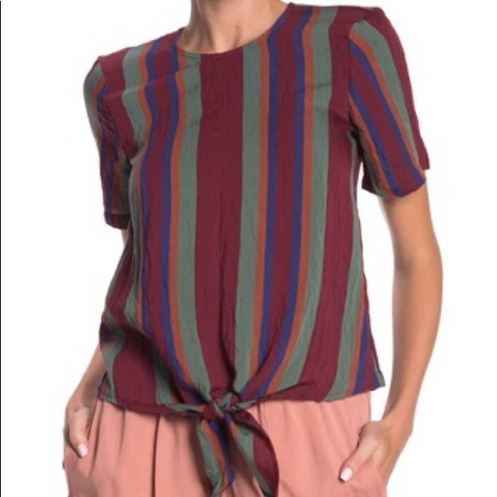Madewell Striped Top in Red, Blue, and Green - Picture 3 of 5